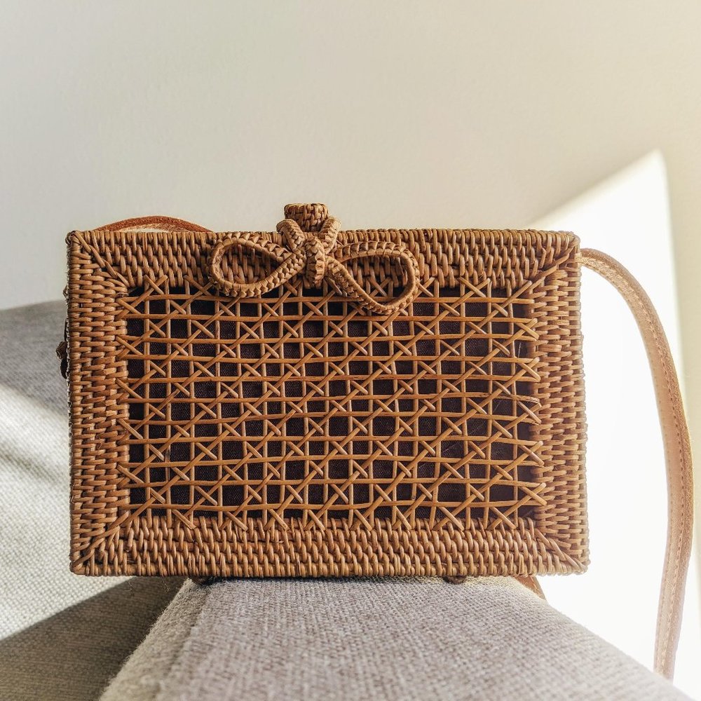 Anthropologie Giovanna wicker crossbody bag (New)